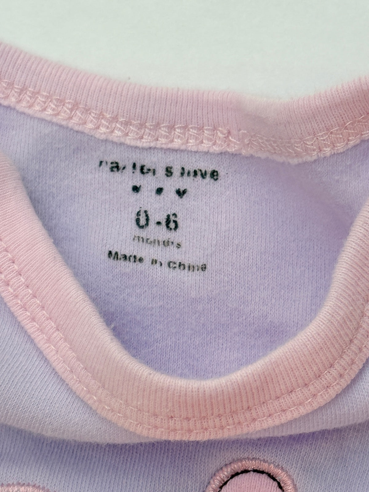 Lavender Bunny Teacup Long Sleeve Bodysuit 0-6M
