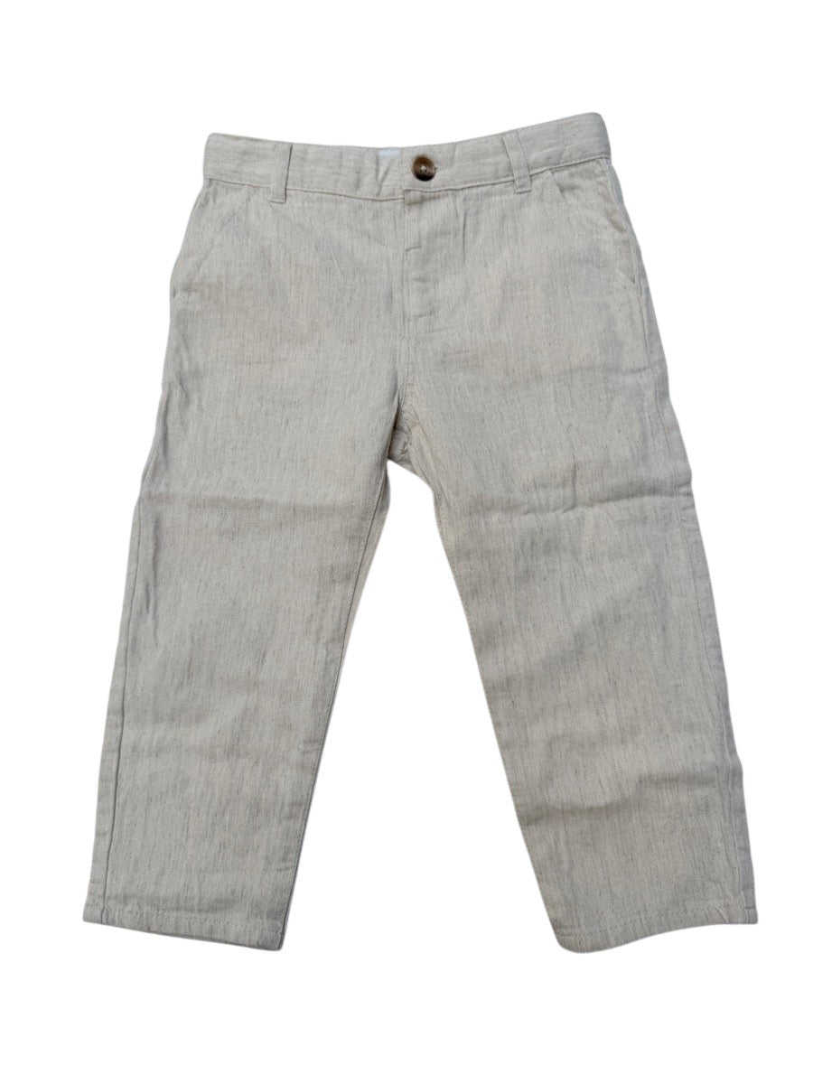 Zara Beige Linen Cotton Pants 3-4Y
