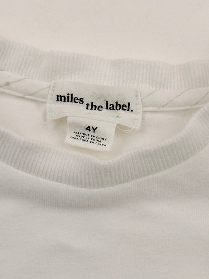 miles the label Pin Pals White T-Shirt 4Y