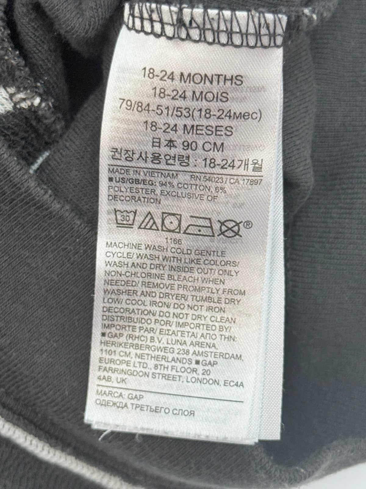 Baby Gap Striped Zip Hoodie 18-24M