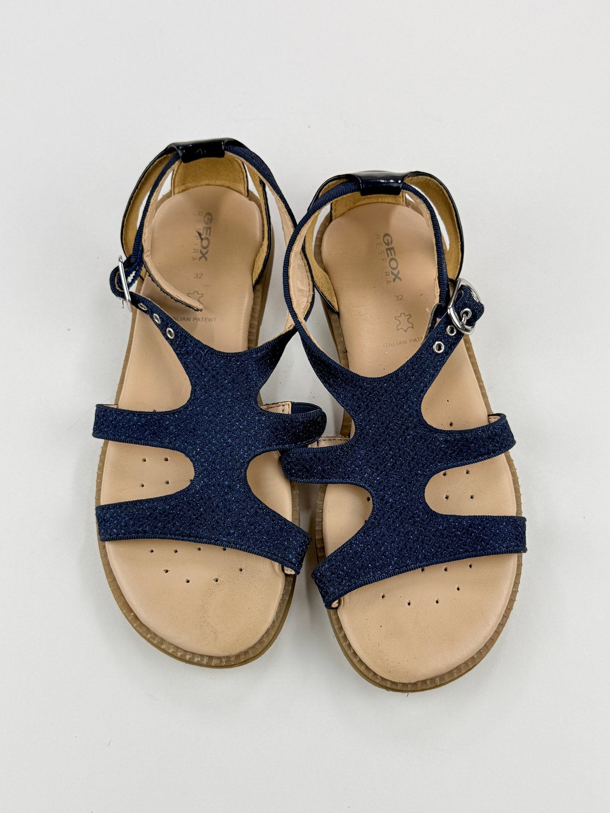 Geox Respira Navy Glitter Sandals EU 32