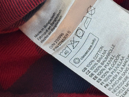 H&M Red Navy Plaid Flannel Shirt 9-12M
