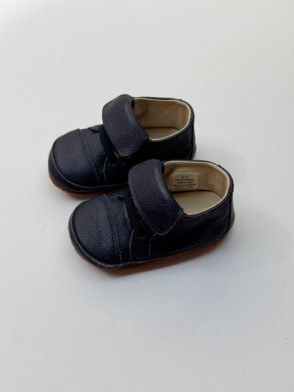 Robeez Navy Leather Baby Sneaker 9-12m