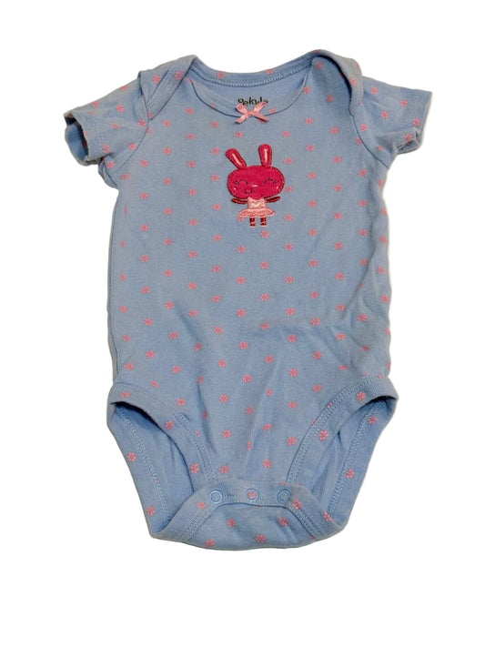 Pekkle Blue Floral Bunny Bodysuit 3M