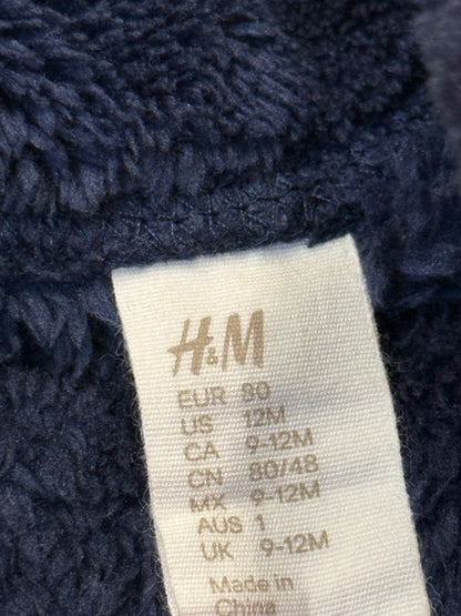 H&M Navy Fuzzy Fleece Zip Jacket 12-18M