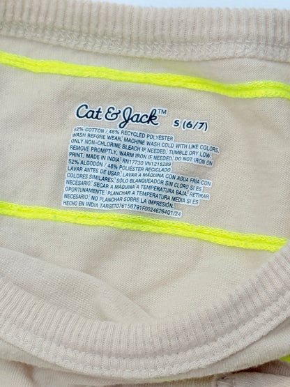 Cat & Jack Striped Pocket T-Shirt Size S (6/7) 6/7