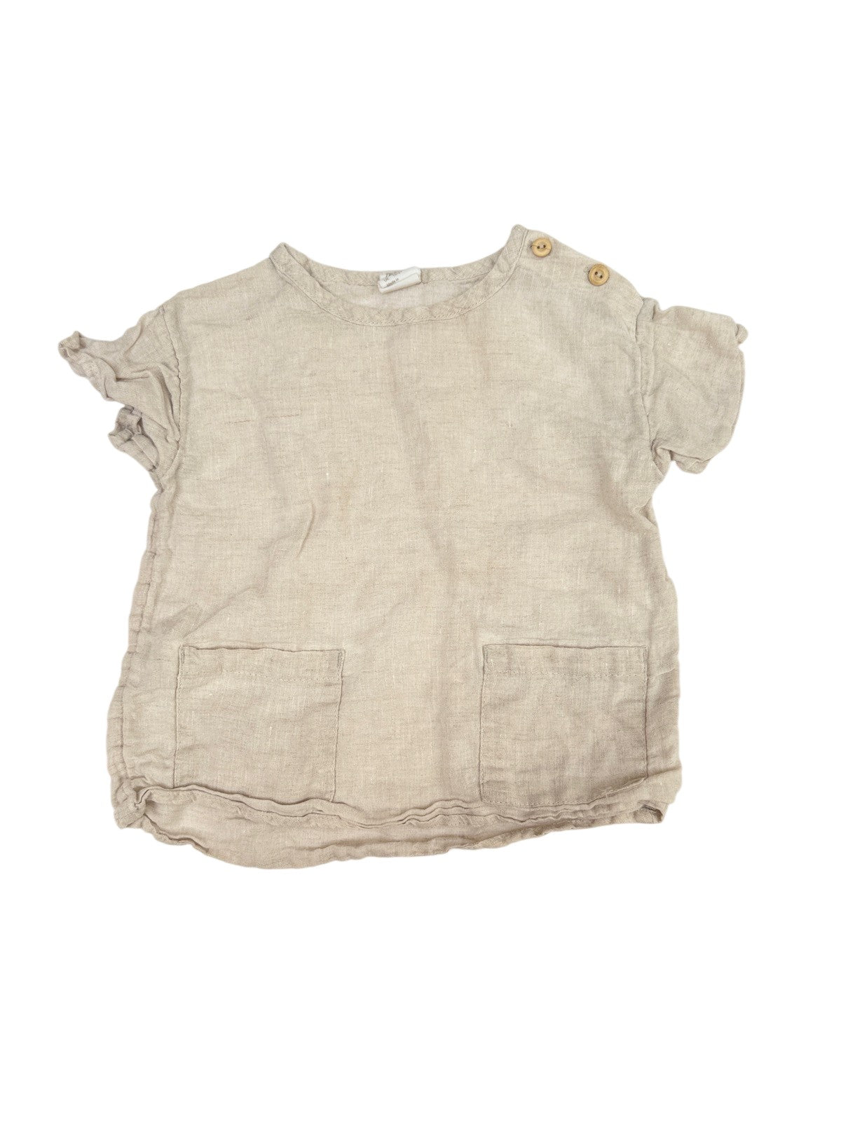 H&M Organic Linen Tee Two Pockets 2T