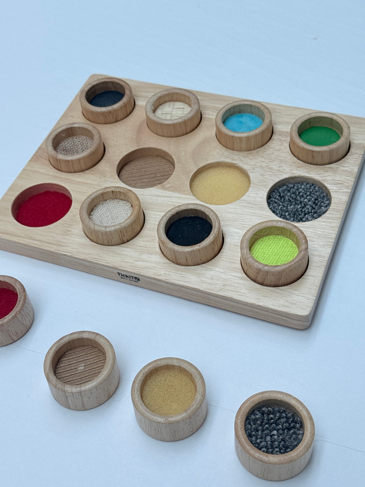 TickiT Wooden Tactile Matching Discs Board