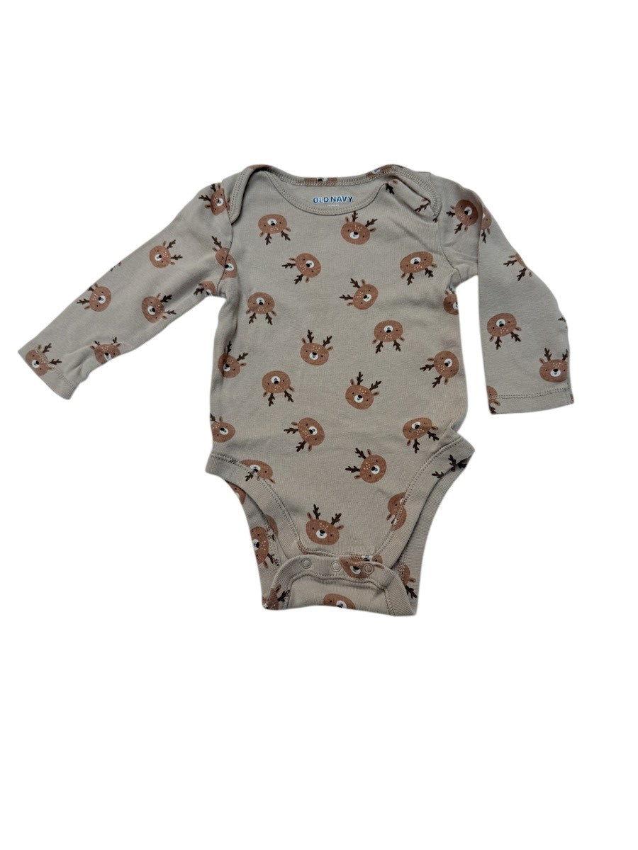Old Navy Deer Print Bodysuit 6-12M