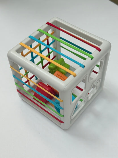 Shape Sorter Cube Toy with Elastic Bands