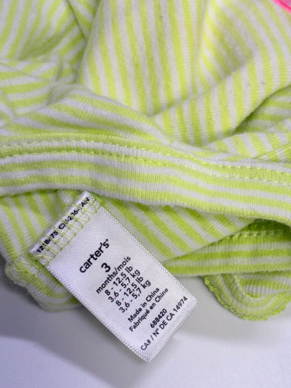 Carter's Green Striped Cherry Bodysuit 3m