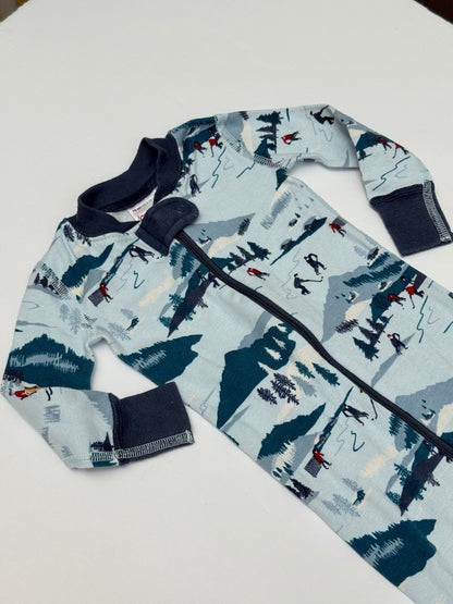 Hanna Andersson Winter Hockey Zip Romper 6-12m