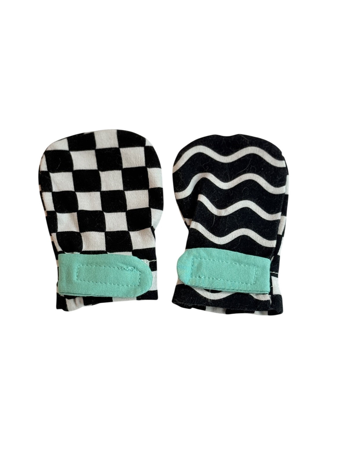 Baby No-Scratch Mittens Newborn Black White
