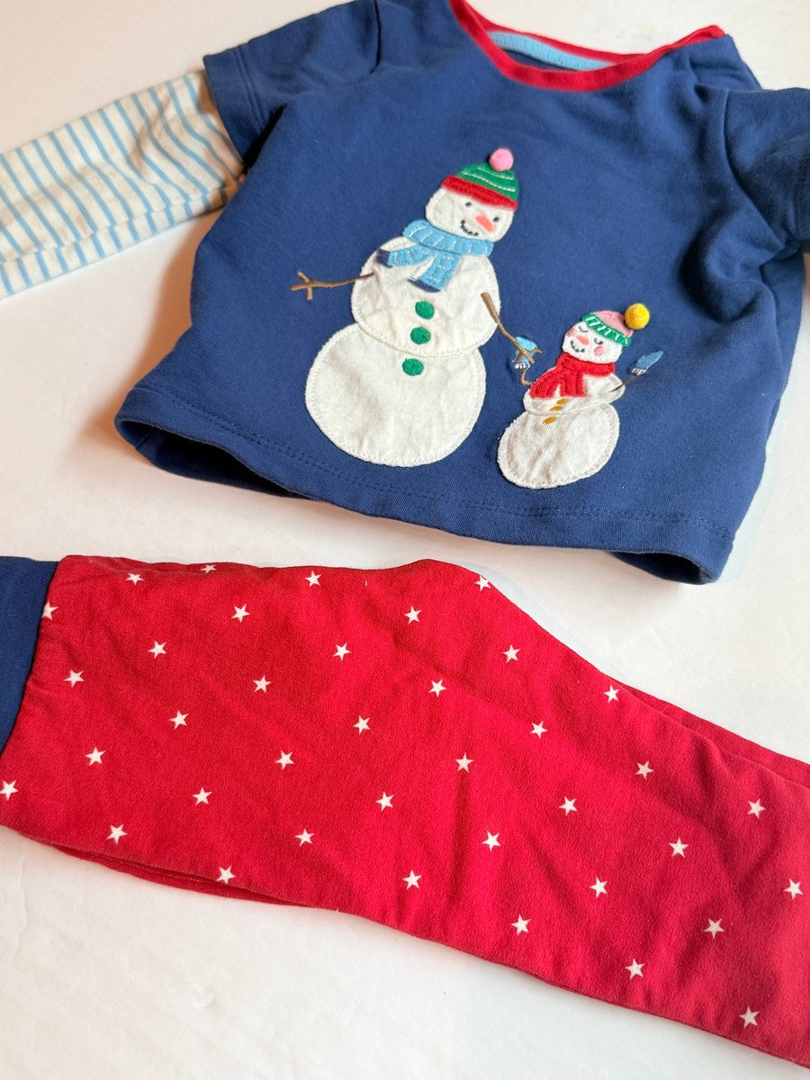 Baby Mini Boden Snowman Appliqué Top & Star Pants Setm 6-9M