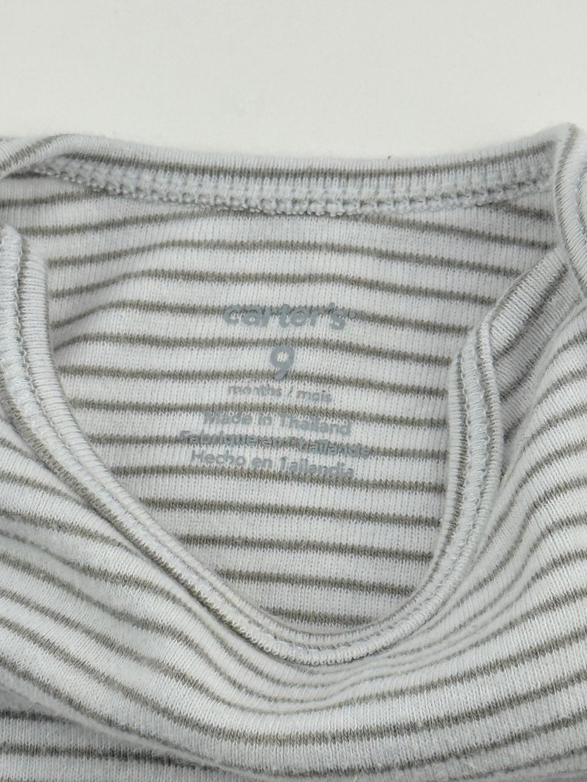 Carter's Gray Striped Bodysuit 9M