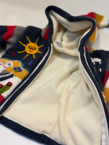 Peruvian Embroidered Hooded Cardigan Size 2T