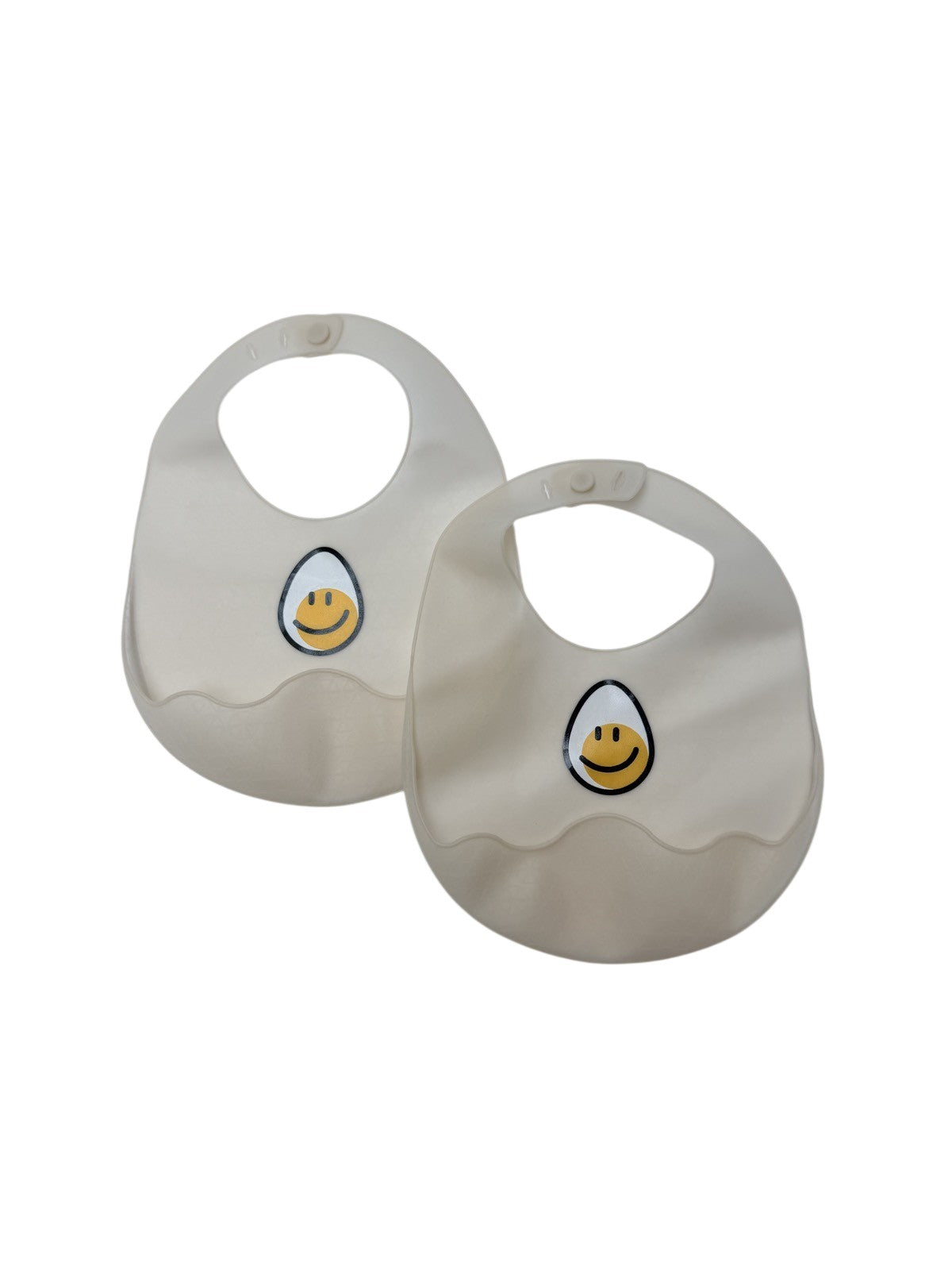 Egg Smiley Silicone Baby Bibs Set of 2