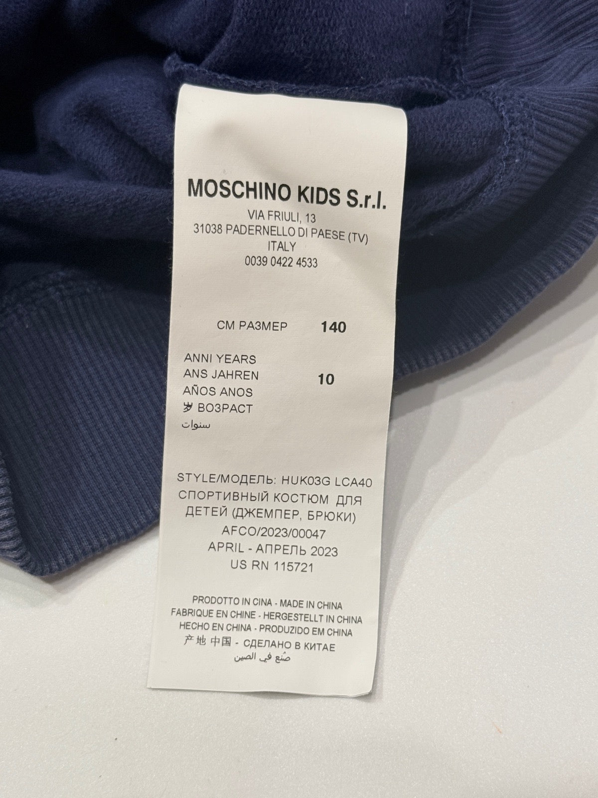 Moschino Teen Triple Toy Bear Sweatshirt 10Y