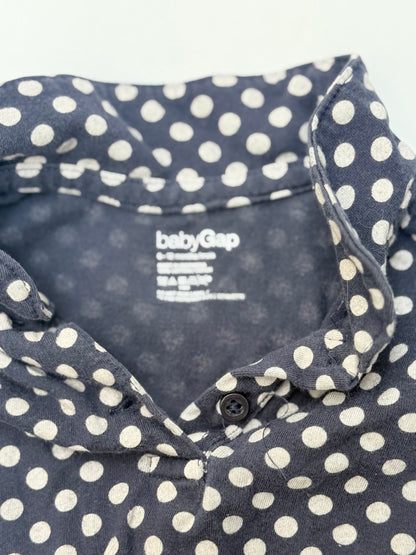 Baby Gap Polka Dot Collared Bodysuit 6-12M