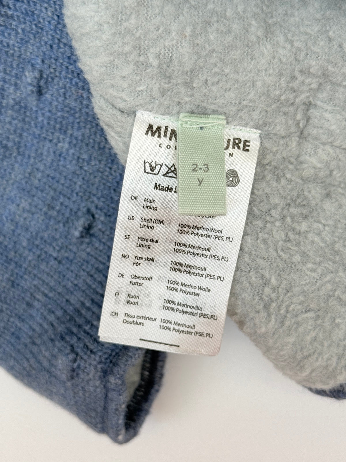 Mini A Ture Merino Knit Hood Balaclava Hat 2-3Y