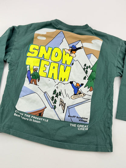 Zara Snow Team Snowboard Long Sleeve T-Shirt Size 6Y