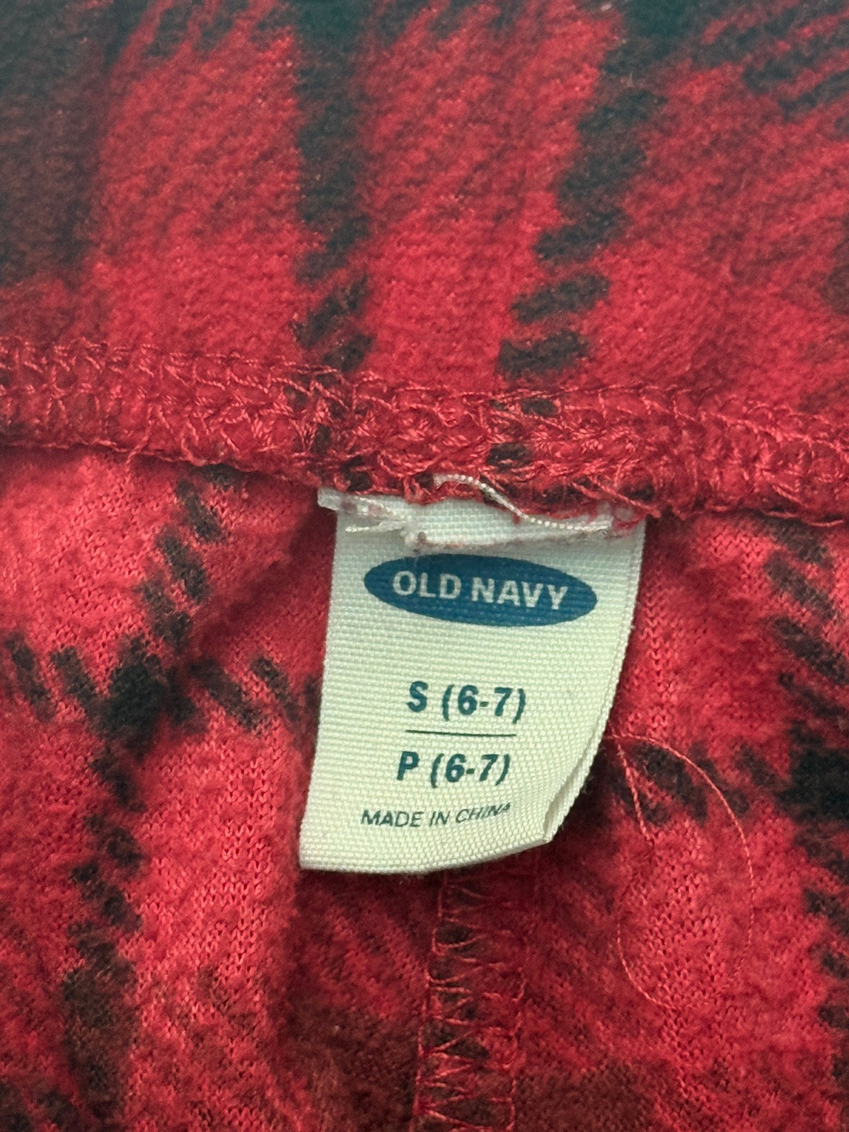 Old Navy Red Plaid Fleece Pajama S (6-7) 6-7