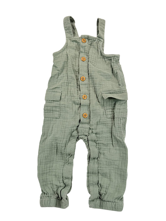 Cat & Jack Green Muslin Overalls 12M