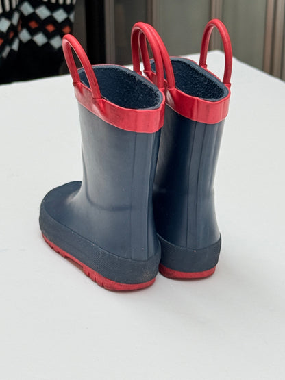 Joe Fresh Children's Navy Red Rubber Rain Boots Size 7