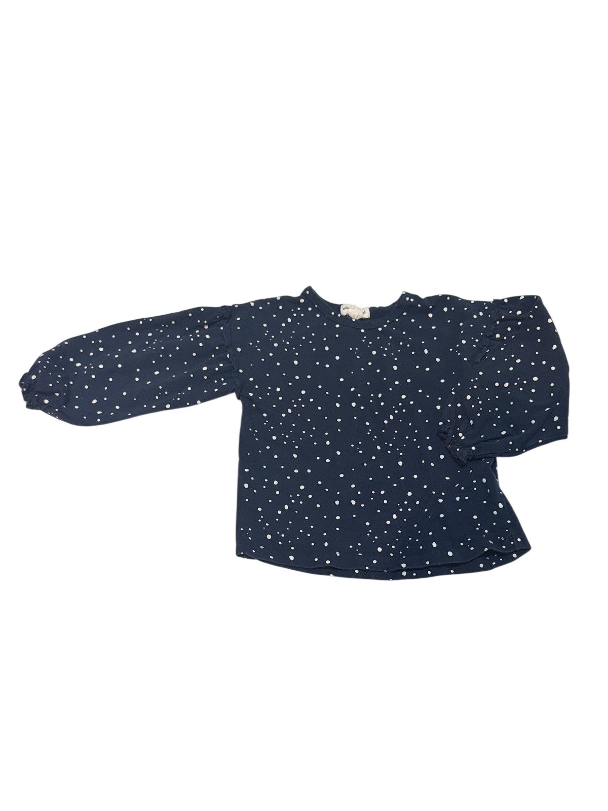 Miles The Label Ruffle Navy Dot Top 24M