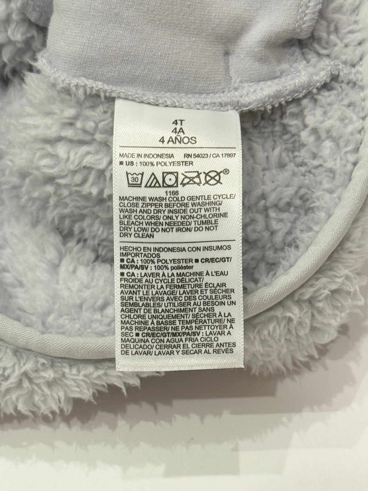 Old Navy Gray Bear Fleece Hoodie 4T