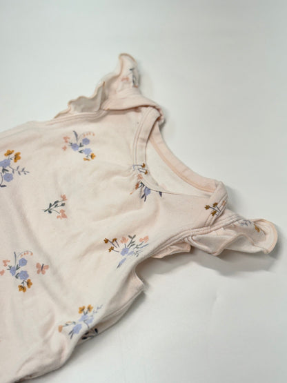 Loulou Lollipop Floral Flutter Bodysuit 3-6m