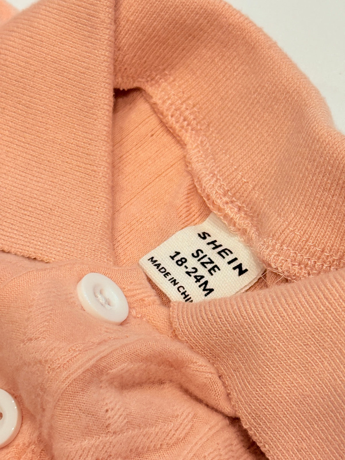 Polo Shirt Shein Peach Diamond Knit 18-24M