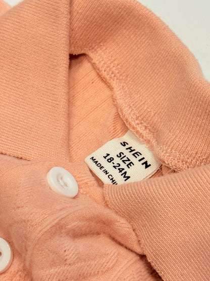 Polo Shirt Shein Peach Diamond Knit 18-24M