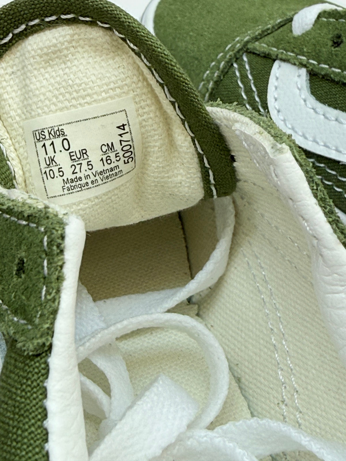 Brand New - Vans Old Skool Green Suede Sneakers Kids 11