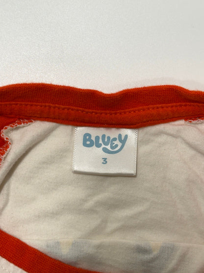 T-shirt raglan Bluey Noël « Pas de coup d'œil », taille 3