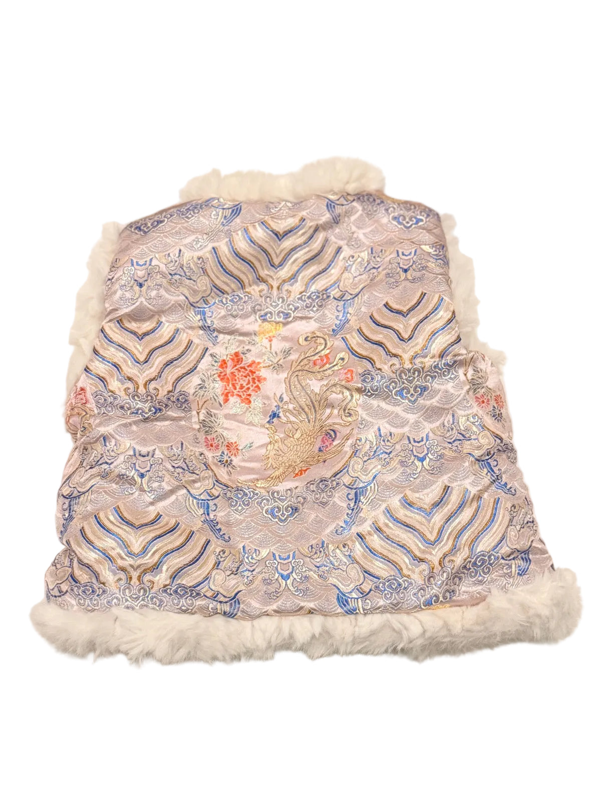 FriendMily Faux Fur Trim Brocade Vest 3T