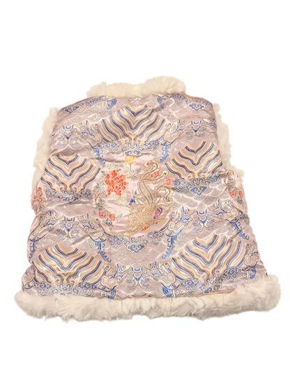 FriendMily Faux Fur Trim Brocade Vest 3T