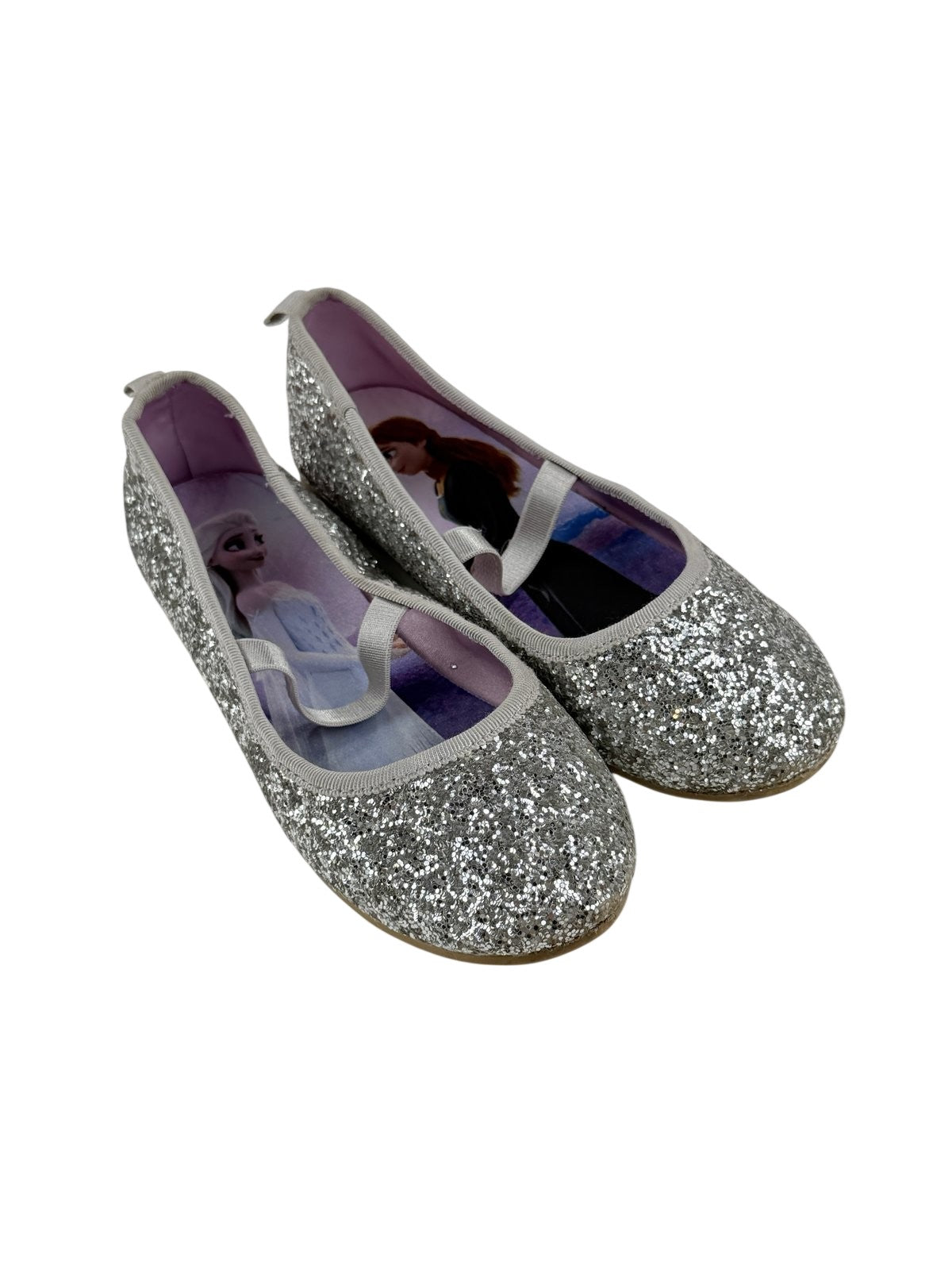 H&M Frozen Silver Glitter Ballet Flats US12