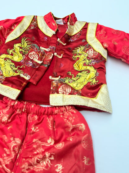 Chinese Dragon Brocade Tang Suit Set 4-5Y