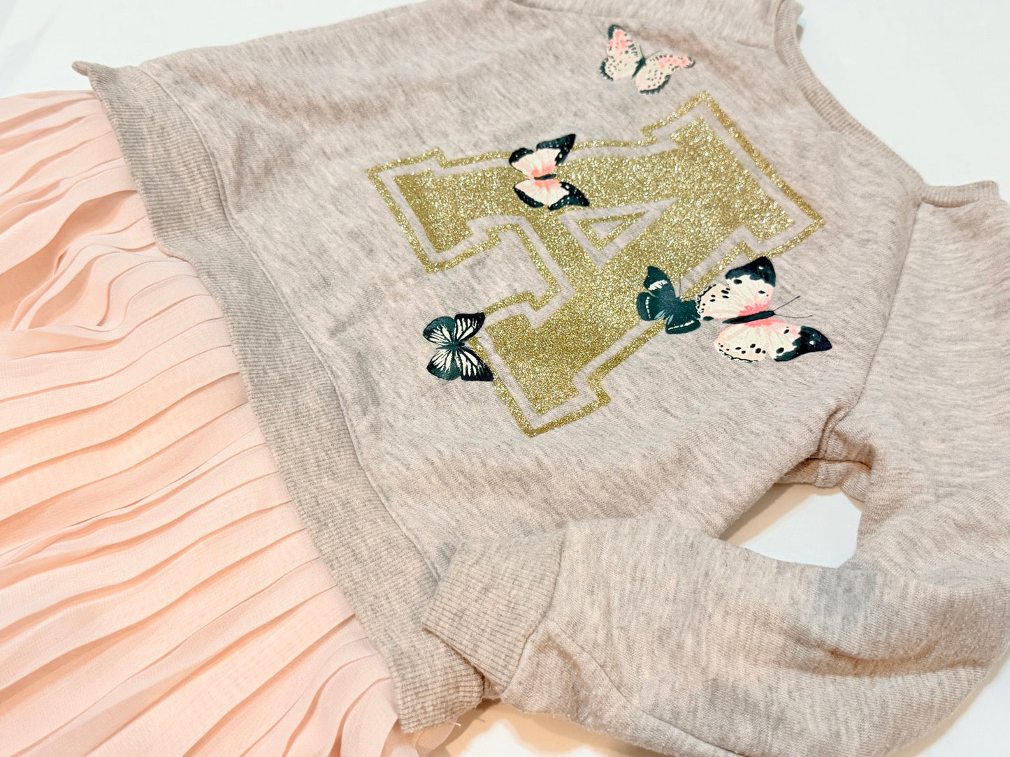 H&M Butterfly Sweatshirt Tutu Dress 2-4Y