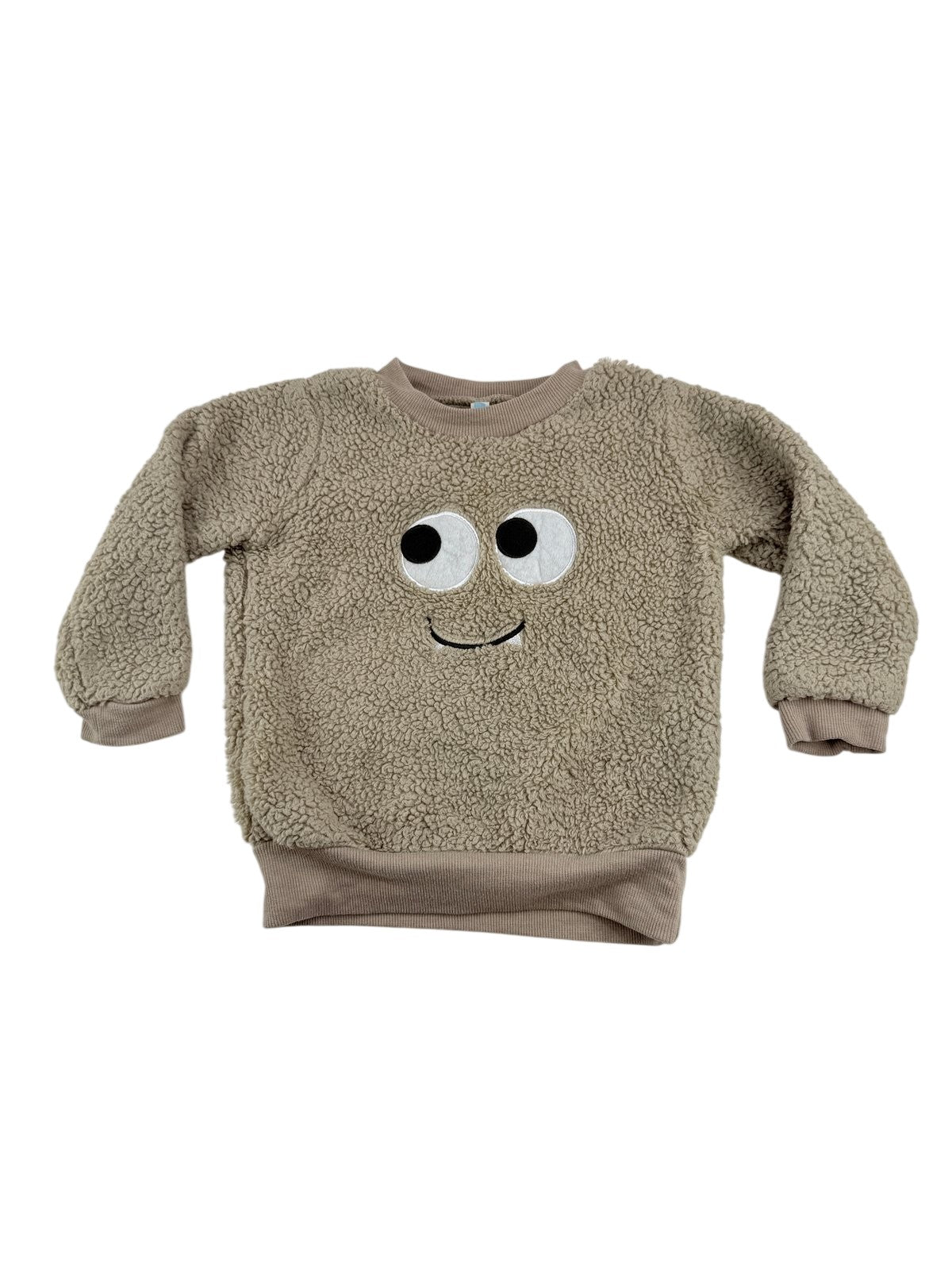 ElFINDoll Beige Sherpa Monster Sweatshirt Size 2T
