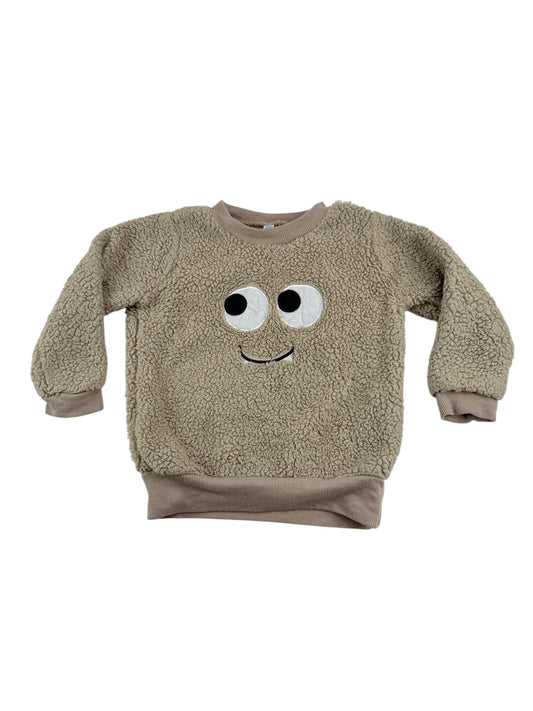 ElFINDoll Beige Sherpa Monster Sweatshirt Size 2T
