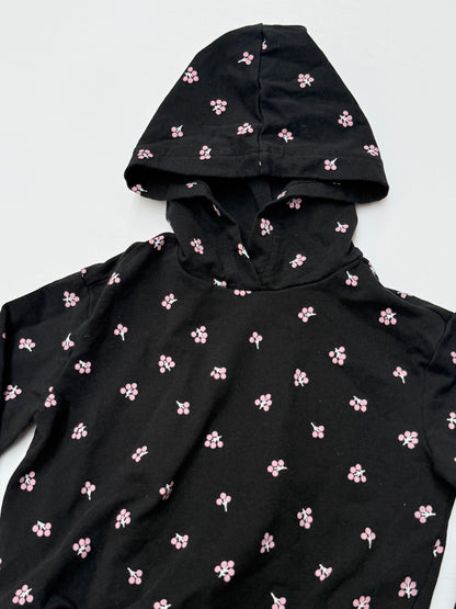 Miles The Label Black Floral Hoodie 2Y