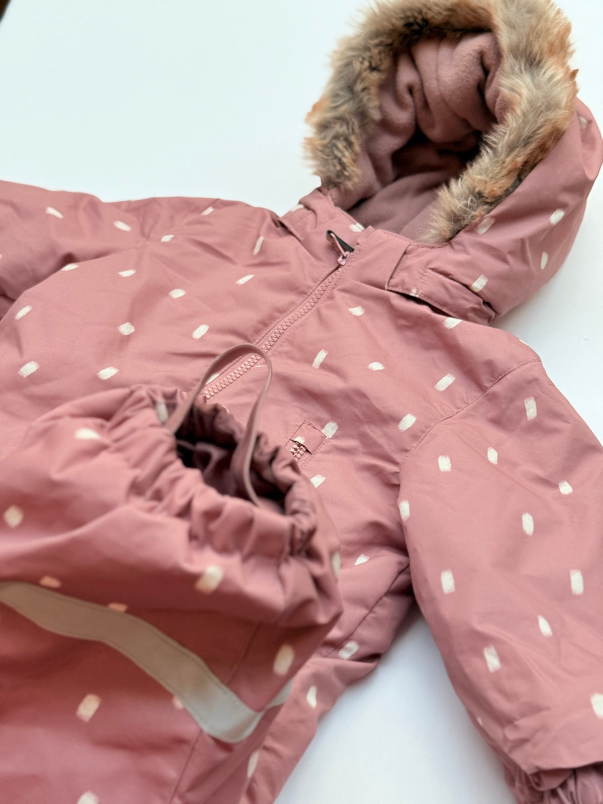 H&M Pink Snowsuit One-Piece 12-18M
