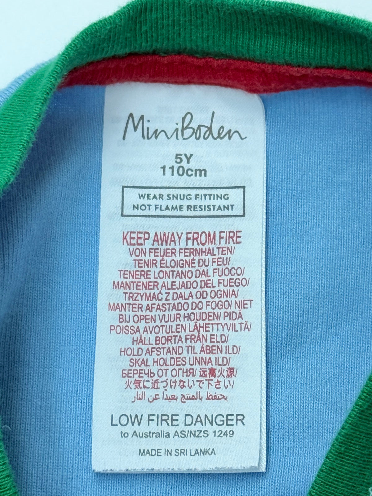 Mini Boden Christmas Cat Tree Pajama Set 5Y