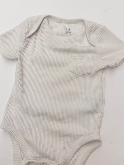 Baby Gap White Ribbed Bodysuit 12-18M