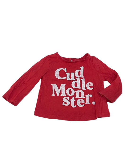 Joe Fresh Red Cuddle Monster Long Sleeve T-Shirt
