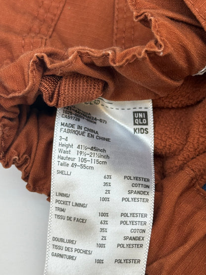 Uniqlo Kids Rust Cargo Pants Size 3-4