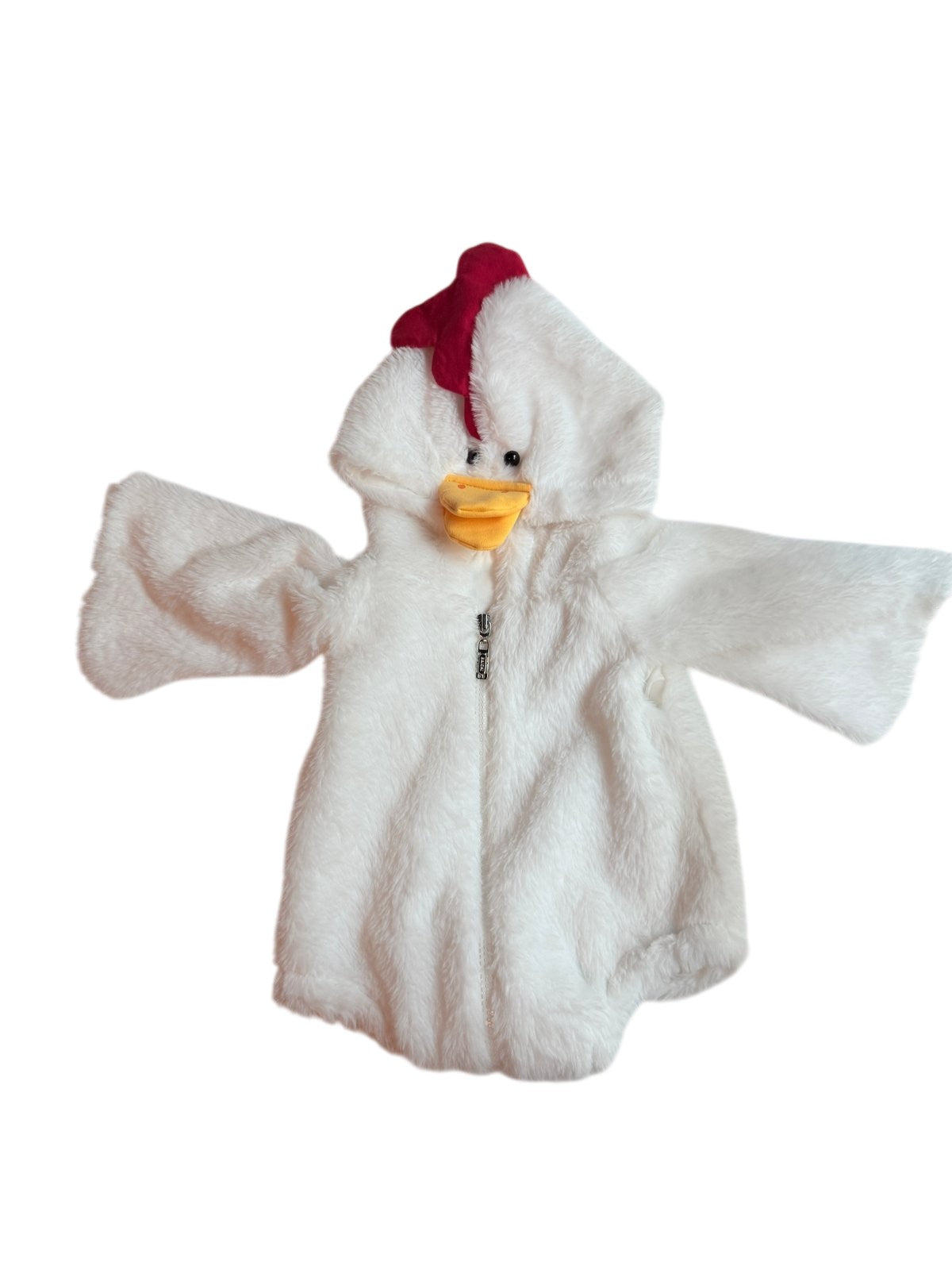 White Plush Chicken Costume Romper Size 6-9M