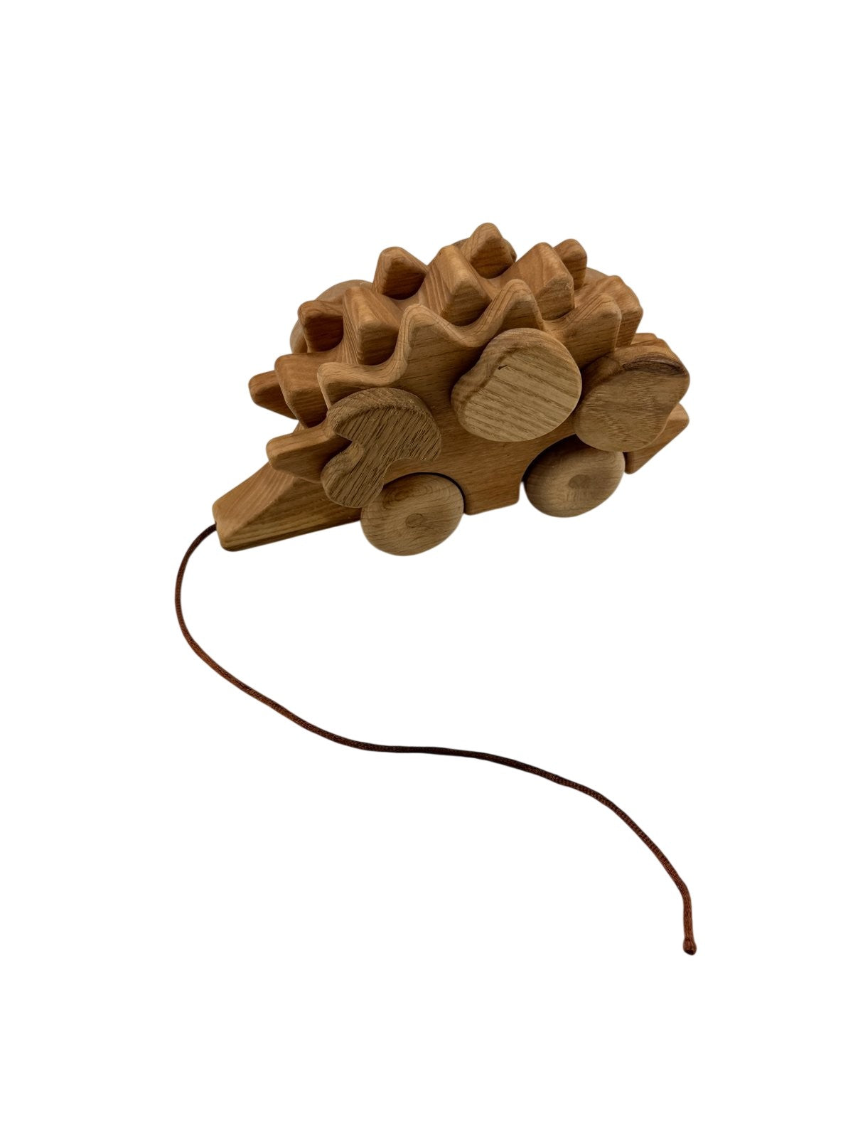 Wooden Hedgehog Pull Toy with Magnetic Pieces
